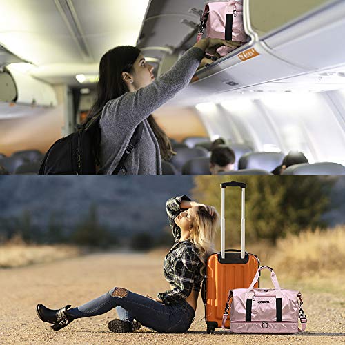 Travel Bags For Women and Men,Waterproof Sports Duffel Bag Outdoor Gym Bag,The Weekend bag with Shoes Compartment and Wet Pocket Suitable for Overnight Vacation-Pink
