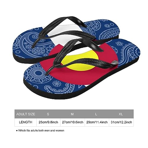 Colorado State Paisley Flag Flip Flops for Women Men Casual Comfortable Beach Thong2