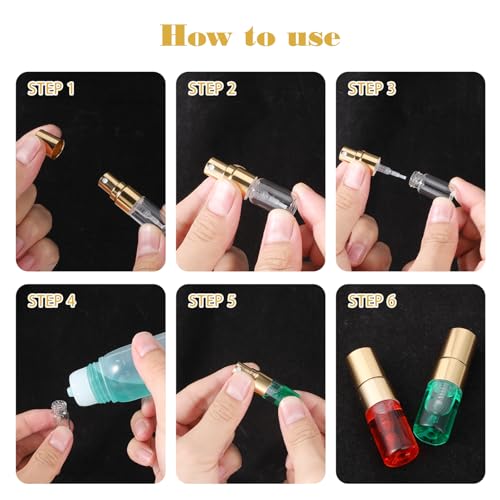 50Pcs 2ml Atomizer Glass Spray Bottle Empty Perfume Bottles Clear Atomizer Sprayer for Perfume Sample Bottles Empty Tiny Spray Bottle Refillable for Travel Fine Mist (Gold Cap)4