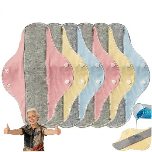 DI YUNDUO Reusable Washable Incontinence Pads for Women | Leak-Proof Waterproof & Breathable | Pure Cotton & Bladder Leak Protection (Multicolor 6)
