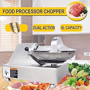 TECHTONGDA 110V Commercial Food Processor Meat Bowl Cutter Chopper Machine, 8L Electric Food Mincer Meat Grinder, Multifunctional Food Processor Chopper for Vegetables Meat Grain Nuts Ginger Garlic TECHTONGDA 110V Commercial Food Processor Meat Bowl Cutter Chopper Machine 8L Electric Food Mincer Meat Grinder Multifunctional Food Processor Chopper for Vegetables Meat Grain Nuts Ginger Garlic