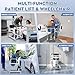Drexo Patient Lift Transfer Chair, 5 in 1 Patient Lift Chair with 180°Split Seat, Height Adjustable Patient Transfer Chair with 4 Casters for Home Seniors Elderly, Load 450Lbs (Non-Fold, Silver)