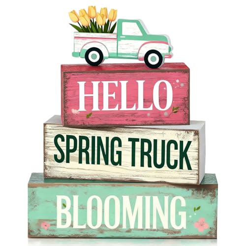 Spring Decoration Wooden Tiered Tray Decor – Tulip Spring Truck