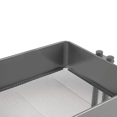 Simply Tidy Lexington Gray 3-Tier Metal Rolling Cart Multi-Functional Storage Cart for Home, Office, and Kitchen - 1 Pack