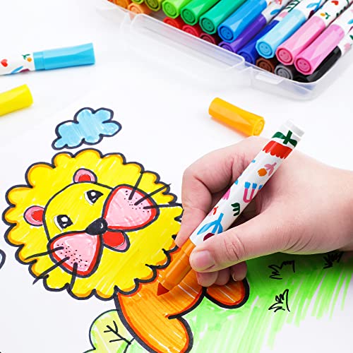 Amazon Basics Washable Fine Tip Assorted School Marker Pens, Pack Of 24 Colors #TOP6