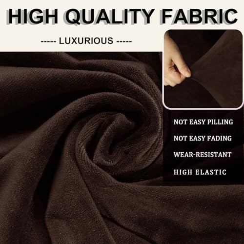Housses de canapé d'angle velours extensible protection sectionnel salon - 4