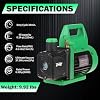 Bomba de vacío PB Motor Tech 4.5CFM con manómetro de 3 vías, verde | Bomba de una etapa 1/3 HP, manómetro de latón, con acopladores rápidos, dos llaves de paso, para R134A R12 R22 R502, AC automotriz/doméstico 4
