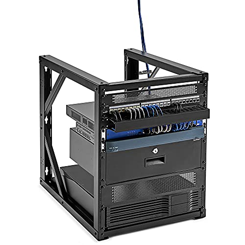 NavePoint 12U Open Frame Wall Mount Server Rack for 19" Networking IT Equipment & A/V Gear, 24.81" Depth, 264 lbs Weight Capacity, 12-24 Threaded by NavePoint - Image 4