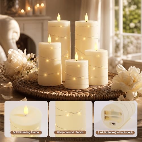 Velas eléctricas sin llama programables con mando para decoración 2