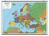 Carta Geografica Murale Europa 100x140 Scolastica Bifacciale Fisica E Politica 1 3.500.000