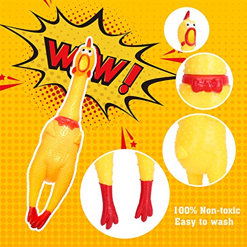 Nobleza - Hundespielzeug Rubber Screaming Chicken Yellow Quietschende Dekompression Kleines Spielzeug zum Reinigen der Zähne