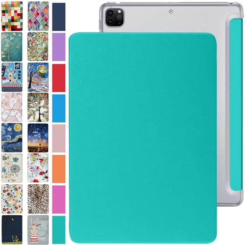 Image of DuraSafe Cases for iPad PRO 12.9 Inch 5th 4th [ Pro 12.9 4 5 Generation 2020 2021 ] A2378 A2461 A2379 MHNR3HN /A MHNT3HN /A Trifold PC Lightweight Smart PU Leather Protective Hard Back Cover - Green