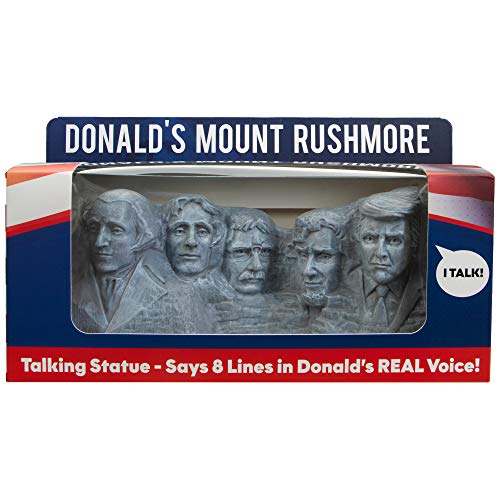 Mount Rushmore Statue with Donald Trump Head - Says 8 Different Audio Lines in His Own Voice - Loaded w/ Patriotic Quotes - Beautifully Sculpted Donald Trump Figure Merchandise - Batteries Included