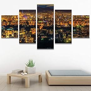 SIGNWIN 5 Panel Canvas Wall Art Modern Art...