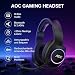 AOC Gaming Headset kabellos für PC, PS5, PS4, Switch, 2,4 GHz Wireless Headset mit Bluetooth 5.4 & Kabel, 7.1 Surround Sound, Noise Cancelling Mikrofon, 239 g leicht, 45 Std. Akku