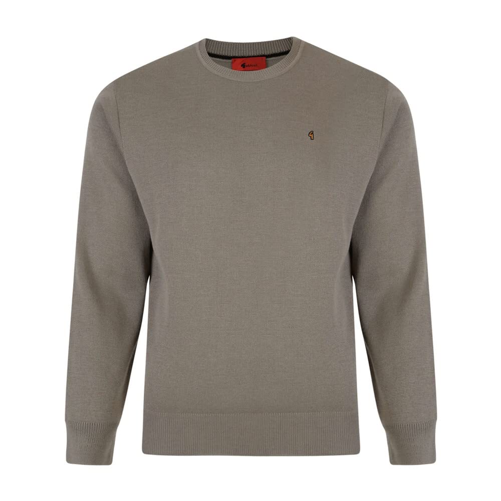 Gabicci Plain Crew Neck Sweater (X Large, Stone)