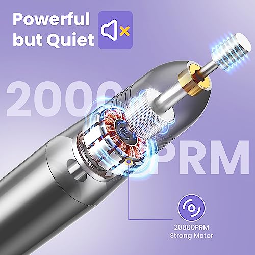 Nagelfräser, Nagelfräser für Gelnägel, Elektrische Nagelfeile 20000 u/Min Verstellbare Geschwindigkei Fräser für gelnägel, Pediküre Maniküre Set für Nagelhaut Shellac Acrylgel