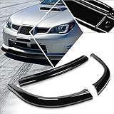 3Pcs Gloss Black Front Bumper Lip Chin Splitter Spoiler Compatible with 06-07 Subaru Impreza WRX STi