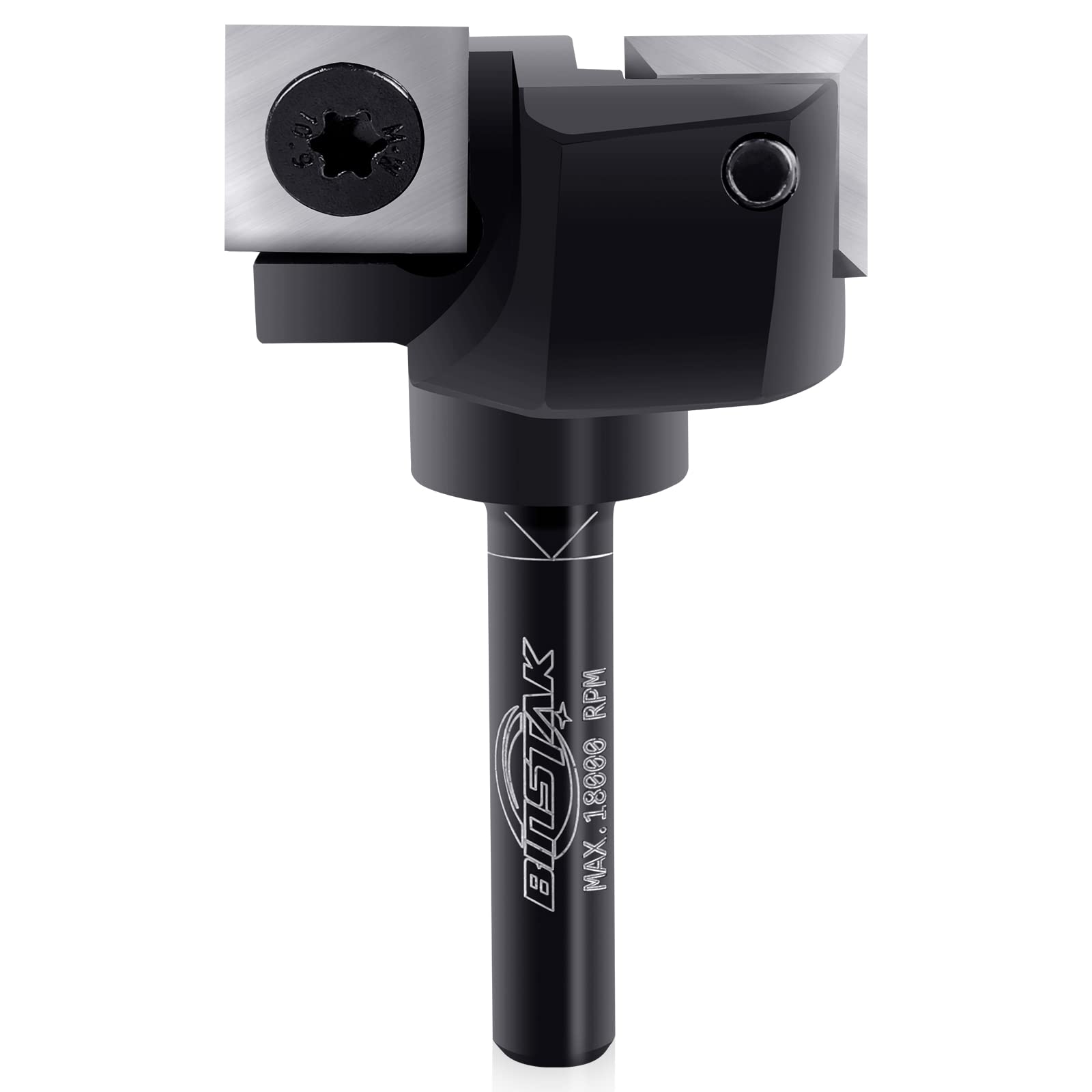 Broca fresadora de aplanado CNC para tableros de protección, vástago de 1/4", diámetro de corte de 1-1/4", plaquitas de carburo, cepillado de madera