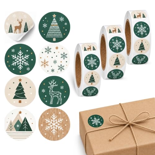 Pegatinas de Navidad Minimalista para Niños, Christmas stickers, 3 Unidades