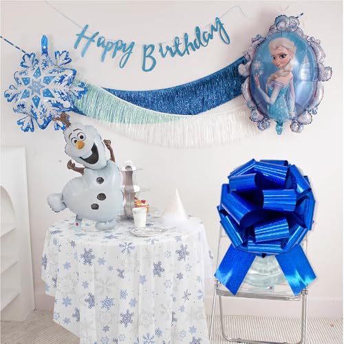 Image of 1Pcs Giant Blue Bow 14 Inch Big Gift Bow Large Pull Bow,Great Gift Bows for appliances,Bikes,Table Decorations and Party Events (Metallic Blue)