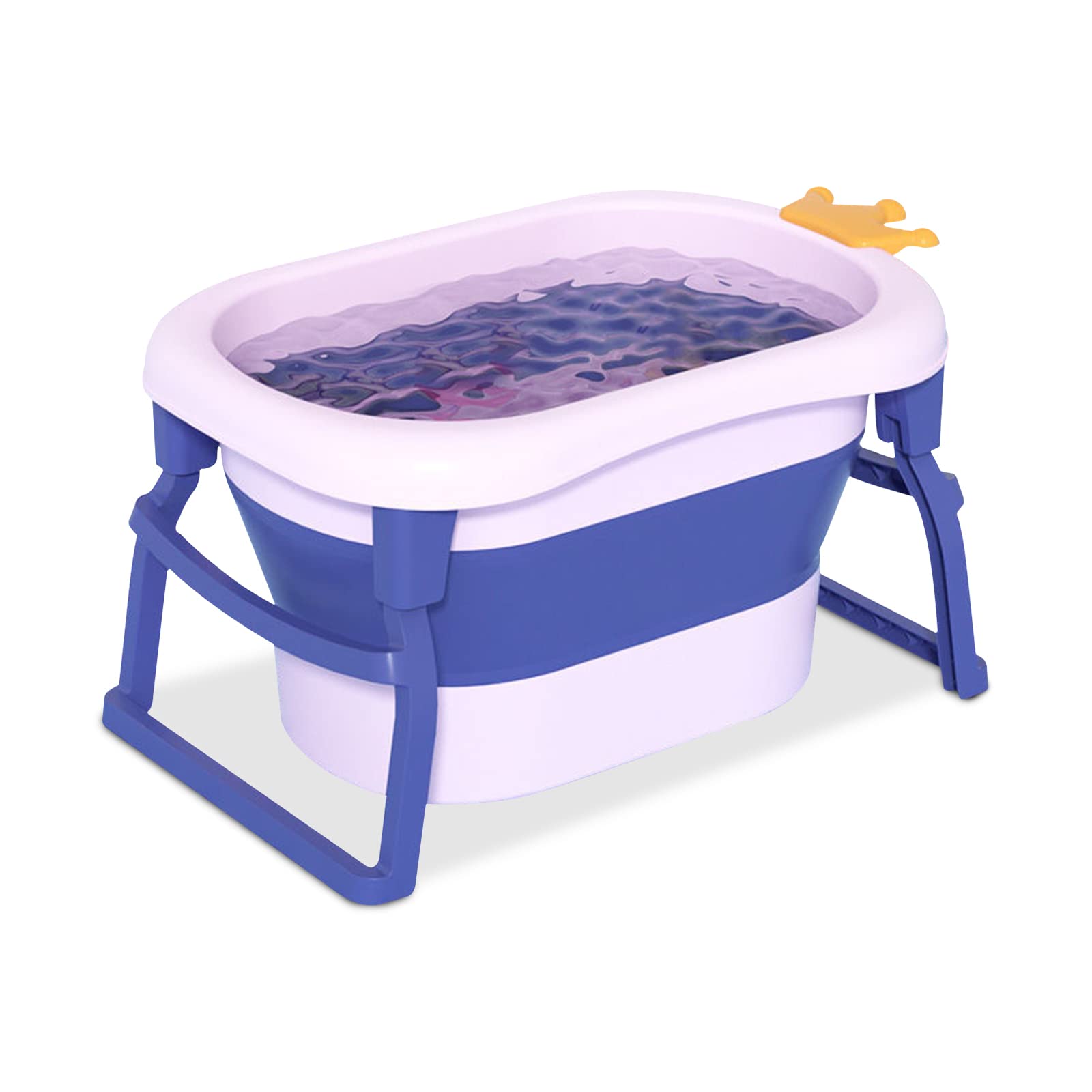 Ergocar Vasca da Bagno Bambini Pieghevole con Sedile Staccabile, Portatile Vaschetta Bagnetto Neonato con Tappo Scarico, Supporto Gambe Antiscivolo & Supporto per Doccia, Rosa