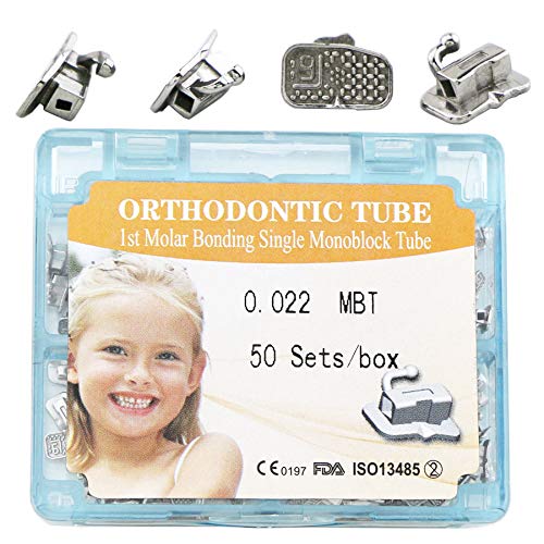 Monoblock Tubes MBT 1st molar .022 Bondable for Dental Orthodontic 50 Set 200 pieces