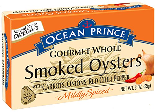 Crown Prince Ocean Gourmet Whole Oysters with Carrots, Onions, Smoked, Mildly Spiced