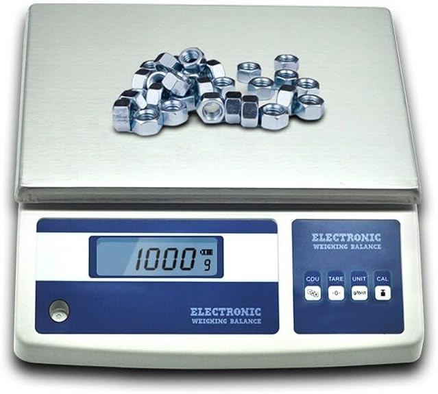 Precision Electronic Bench Scale 28KG/0.1G Accuracy, Dual Power Supply, AC/DC Charging, LCD Display, Used in Factory Warehouses, Hardware Store Scales, Jewelry Factory Counting,