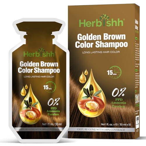 Golden Brown Hair Shampoo, Hair Color for Gray Coverage, 3