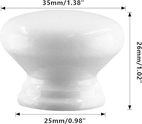 Miniatura 3 de 20 pomos redondos de madera para gabinetes de 1-38 pulgadas (1.378 in), pomos de madera en forma de hongo, pomos de madera para gabinete, aparador y