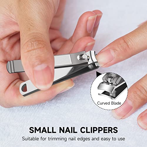 Facemade Nail Clippers Set, Stainless Steel Toenail And Fingernail Clippers, 2 Pack(Large And Small) Ultra Sharp Sturdy Nail Cutter With Case And Nail File, Used For Thick Nails, Men And Women #TOP3