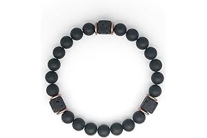 Matte Black Onyx with Cube Lava Balance Bracelet