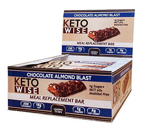 Keto Wise Meal Replacement Bar - Chocolate Almond Blast - Box of 12 image 4