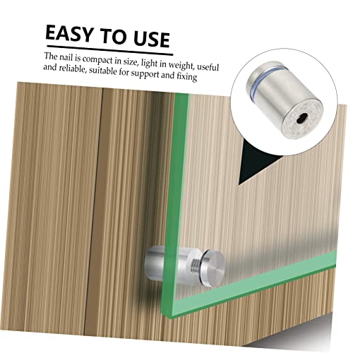 Image of Unomor 20pcs Advertising Pin Screws Hanging Sign Standoffs Hardware Wall Advertising Screw Nails Advertising Nail Picture Glass Nail Glass Standoff Nails Stainless Steel Silver