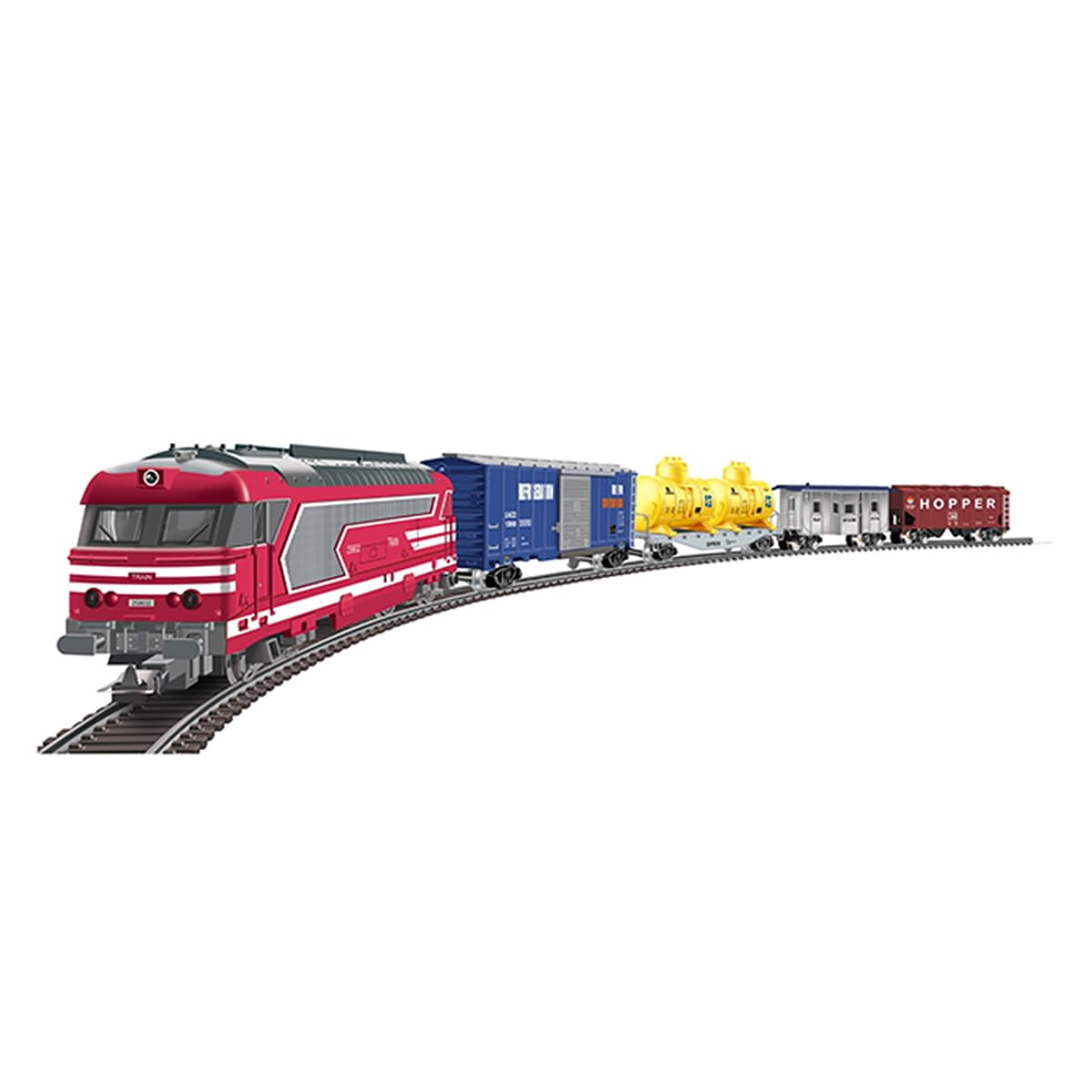 BuildCubes 1/87 HO Scale French BB 67000 Diesel Locomotive Steam Locomotive Model Steam Locomotive Railway Model Set Model Railway Steam Train with Track Wagons Gift