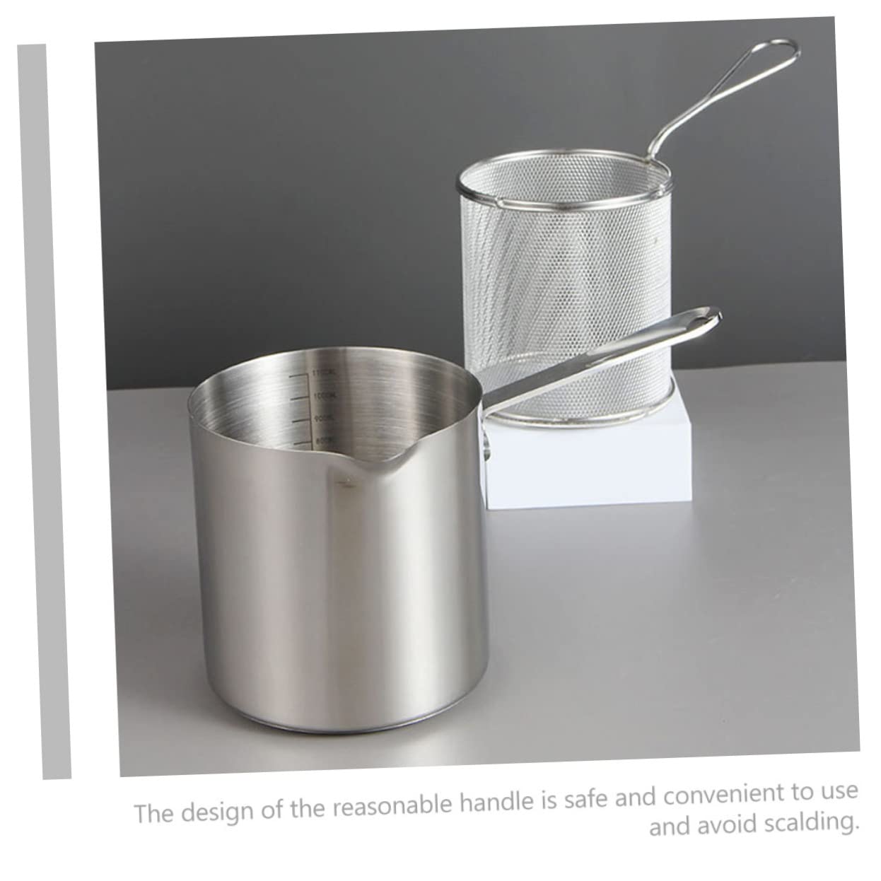 PHENOFICE Stainless Steel Deep Frying Pot Mini Deep Fryer Basket Cooking Pot Frying Basket Lightweight