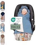 UTILISATION UNIVERSELLE : la couverture de protection pour bébé s'adapte à tous les systèmes de ceinture à 3 et 5 points et peut être utilisée dans les sièges pour enfants, les coques pour bébés et les poussettes les plus courants.