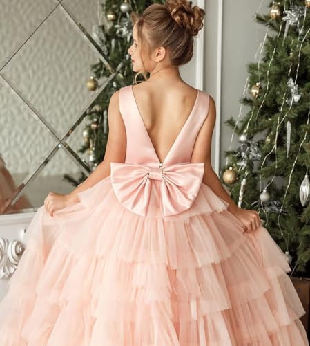 Gorgeous Tulle Flower Girl Dresses for Wedding Sleeveless Elegant Toddler Girl Tutu Pageant Ball Gowns with Belt FAY112