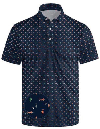 Polos divertidos para hombre, camisetas de golf de manga corta con cuello polo, secado rápido, camisetas de rendimiento para golf, regalos para hombres miniatura 1