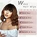 Short Wavy Wigs for Women Wig with Bangs Ombre Brown Wigs Synthetic Hair Wigs Curly Wig Black Roots to Brown Wigs(Ombre Brown)