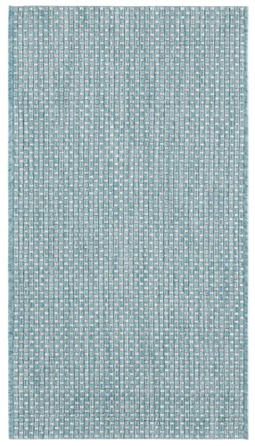 Tapete Safavieh Courtyard Colección 2' x 3'7 Aqua y Gris miniatura 2