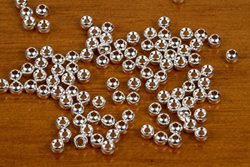 Erlengs Tungsten Fly Tying Beads (Silver, 1/8" (3.3mm))