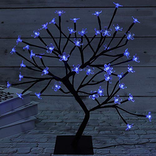 Bonsai Tree Light Artificial Tree Led Flower Cherry Blossom Light Adjustable Branches Battery