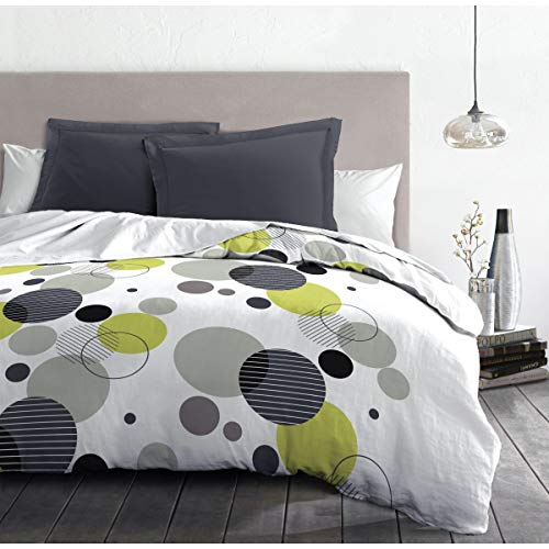 Home Linge Passion Chupps 3 Juegos de edredón, Microfibra, Gris, Blanco, Negro, anís, Grande, 220 x 240 cm, 3