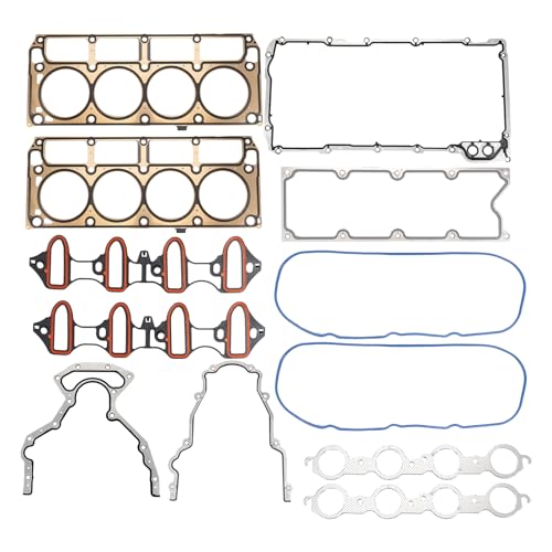 Image of KAX Engine Cylinder Head Gasket Set Kit Compatible with Chevy Silverado 1500 Tahoe 2002-2011, Suburban 1500 2006-2011, GMC Sierra Yukon XL 1500, Avalanche 1500 Express 2500 4.8L 5.3L, OE# HS26191PT-1