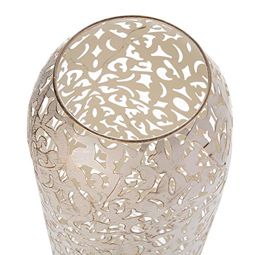 Beliani Stehlampe im Glamour Stil Metall beige gold Mures – Bild 6