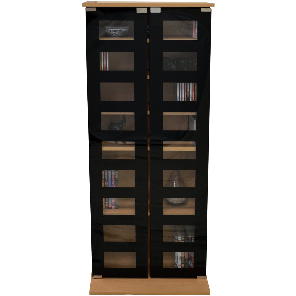 Dvd Rack Plastic Black Black Dvd Cabinet Adjustable CD DVD Bluray Media Book Storage Cabinet