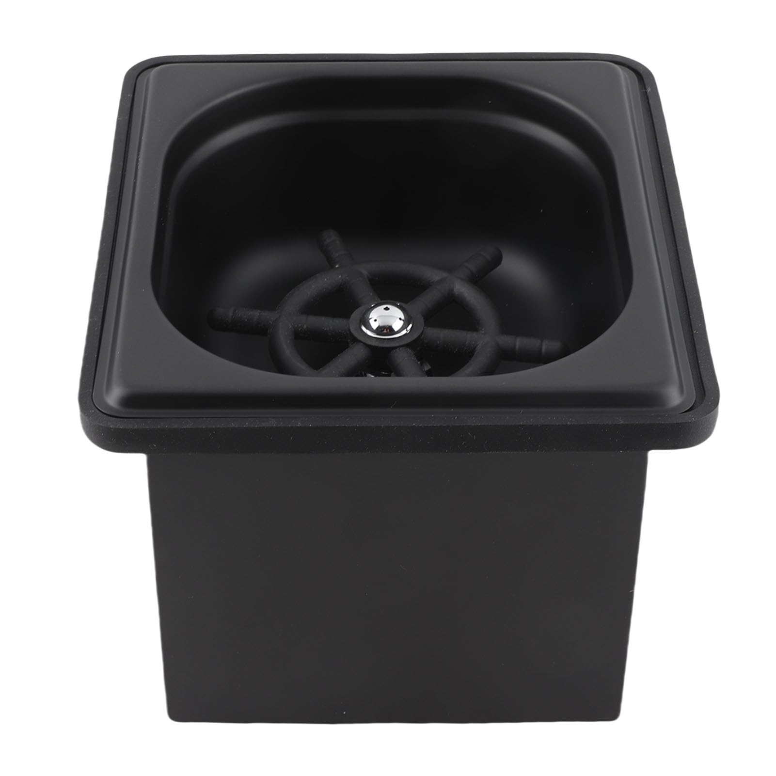 Enjuagadora de jarras, lavadora automática de tazas montada en fregadero de acero inoxidable para Bar, cafetería, cocina, color negro Enjuagadora de vidrio de acero inoxidable, (Pequeña)