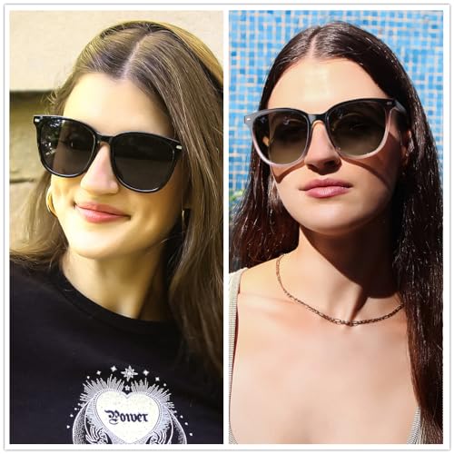FIMILU 2 Packs Sunglasses for Women Polarized UV400 Protection Lens Big Frame Fashion Glasses Trendy Stylish Shade - Image 5